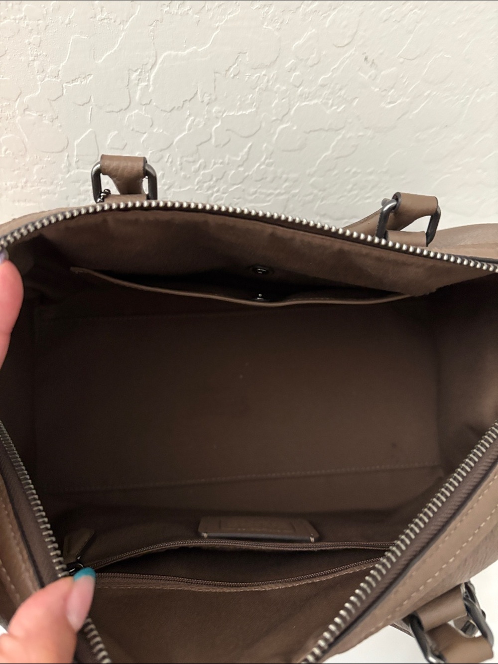 Coach Pebbled Leather Satchel in stone - Picture 4 of 6